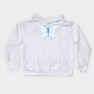 Blue Simple Butterfly Kids Hoodie